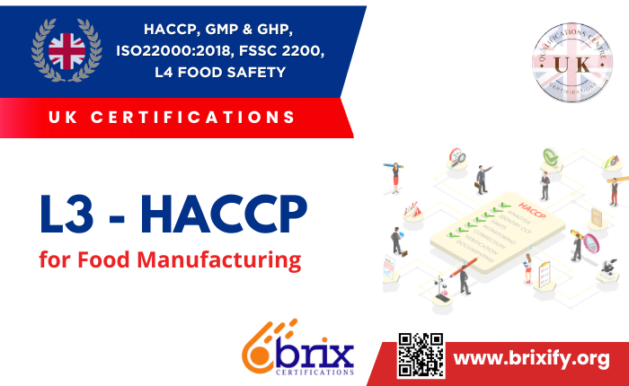 LEVEL 3 HACCP FOR FOOD MANUFACTURING
